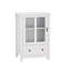 Single Glass Door Storage Cabinet With Unique Handle