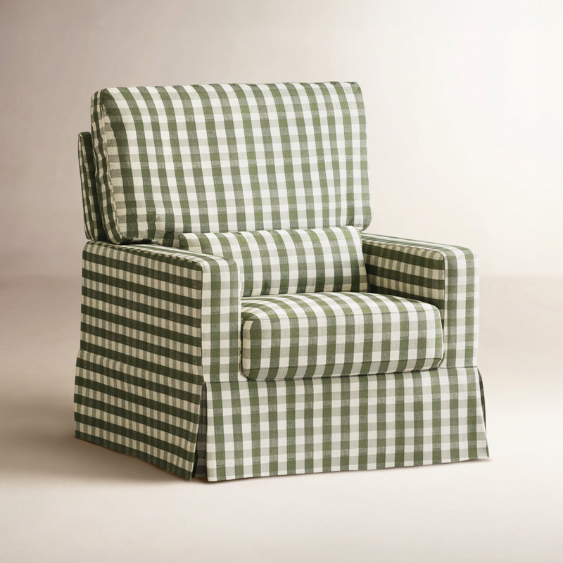Crawford Pillowback Comfort Swivel Glider, Vichy vert
