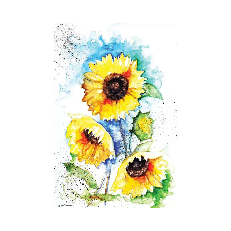 " Sunflowers " Painting Print, 12" H x 8" W x 0.75" D