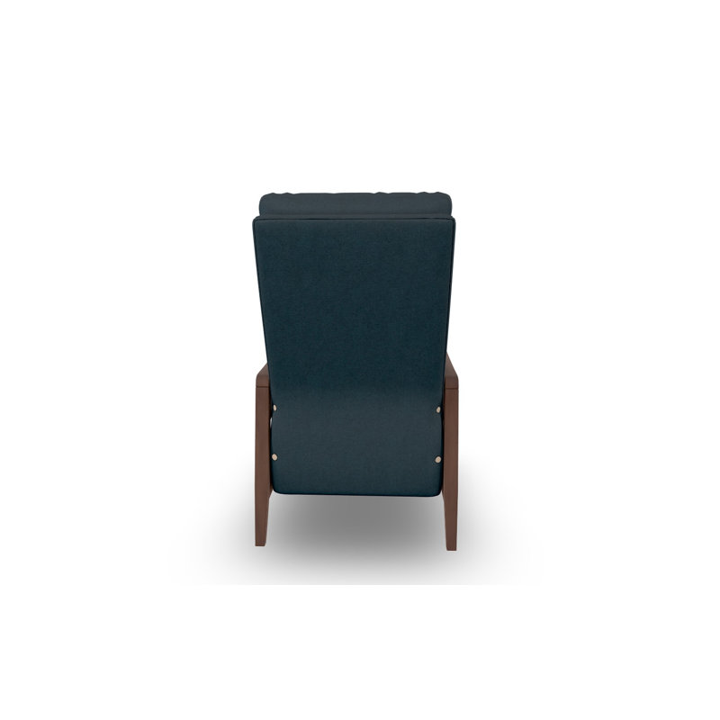 Modern High Leg Recliner, Dark Walnut, Midnight