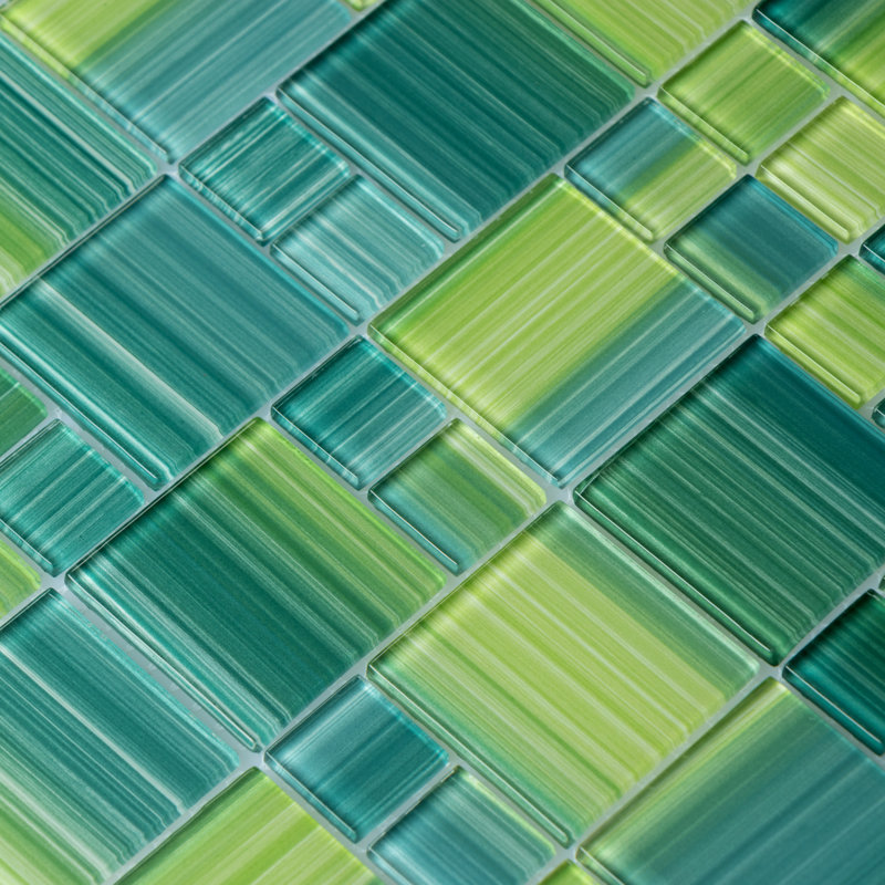 Carrelage mosaïque en verre pour piscine, Vert marais