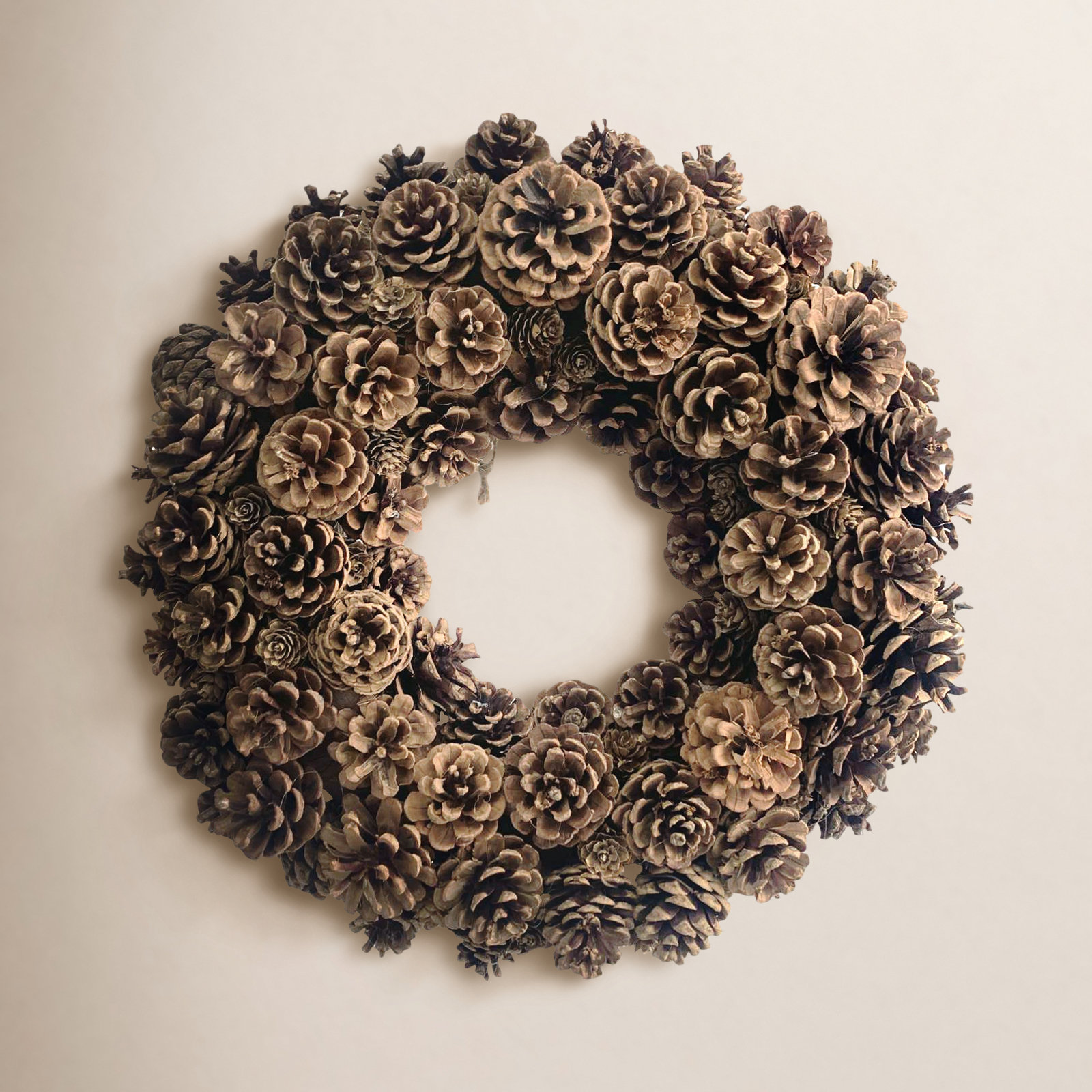18'' Handcrafted Faux Pinecones Wreath - Thumbnail 2