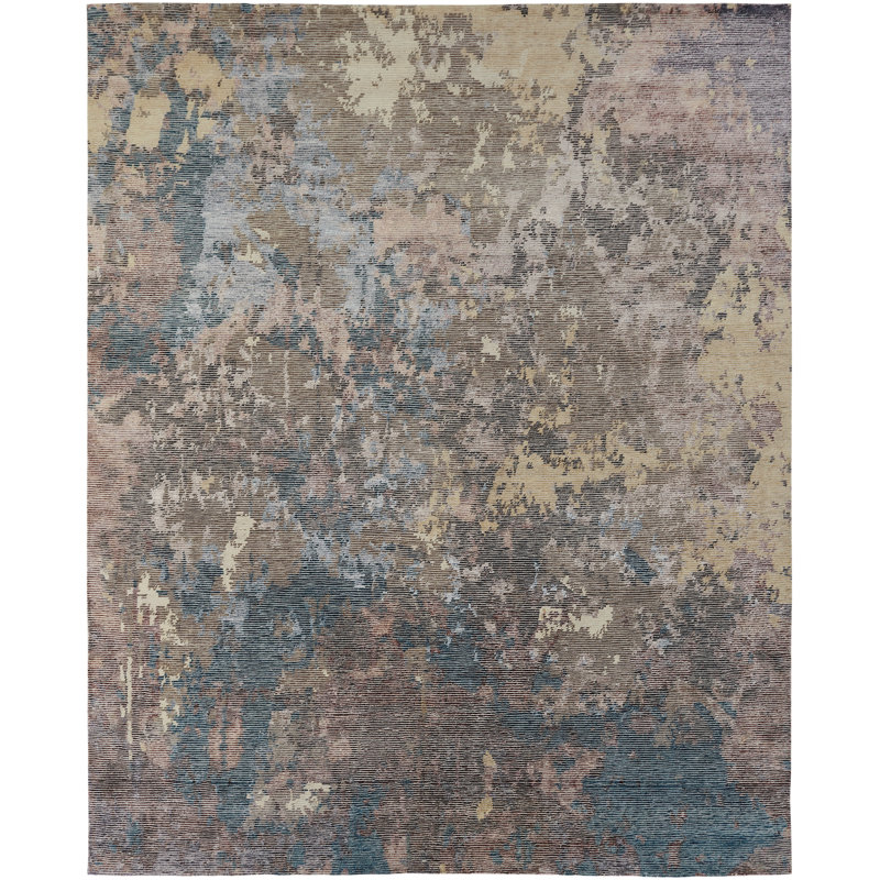 Hand Knotted Area Rug, Rectangle 4' x 6'