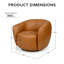 Fauteuil d'appoint pivotant en cuir véritable italien avec base en bois, entièrement assemblé-128500602