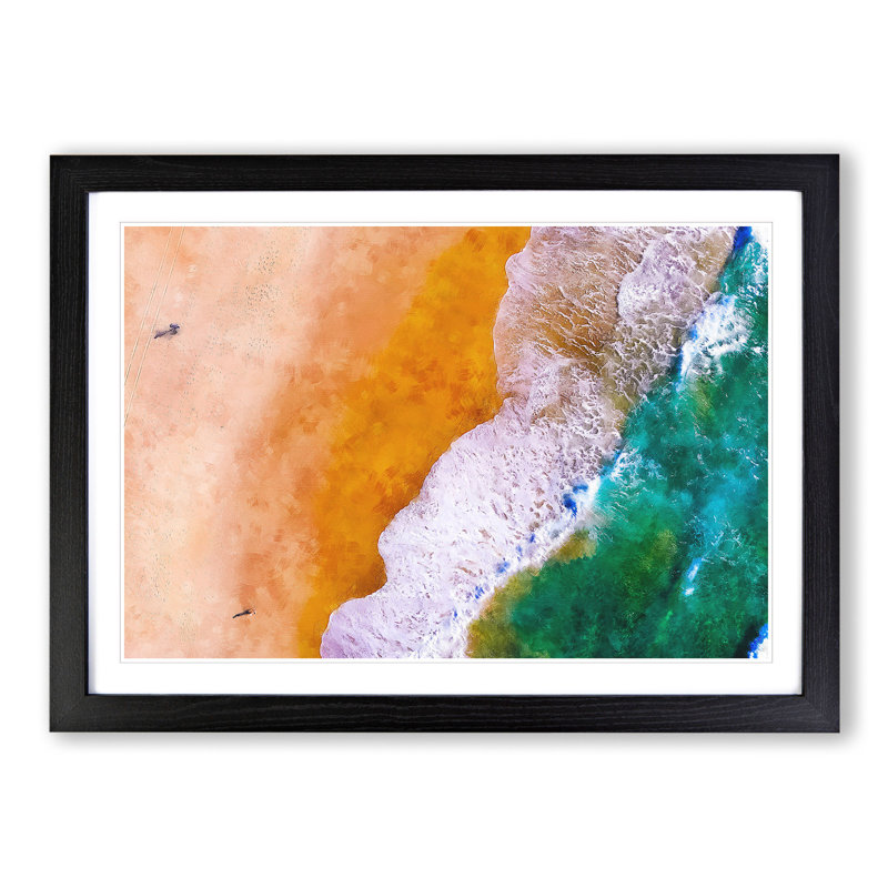 Beach Views of the Gold Coast - Picture Frame Painting, 36cm H x 48cm W x 2cm D, Black Framed