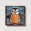  Art graphique mural en métal «Stain Glass Baby Penguin», 12 po x 12 po-1617835868