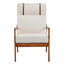 Méridienne Rowden Mid-Century avec coussins et structure en bois d'hévéa massif-115606362