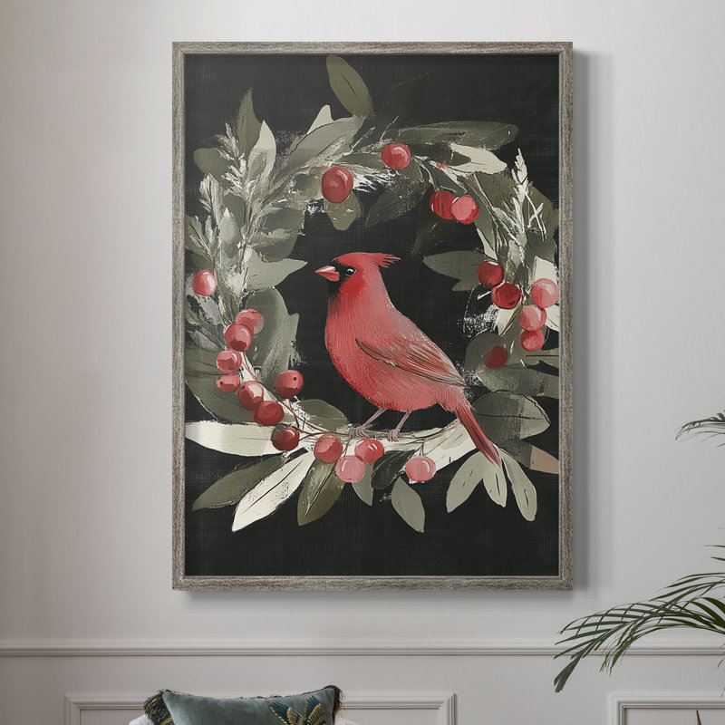 «Christmas Holiday Art», reproduction encadrée en bois massif, H 15 po x l 12 po