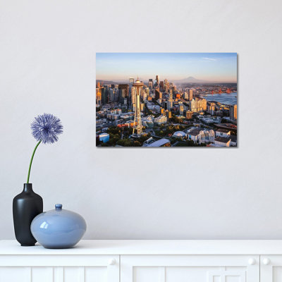 Space Needle and Skyline, Seattle 1 Piece Wrapped Canvas Wall Art