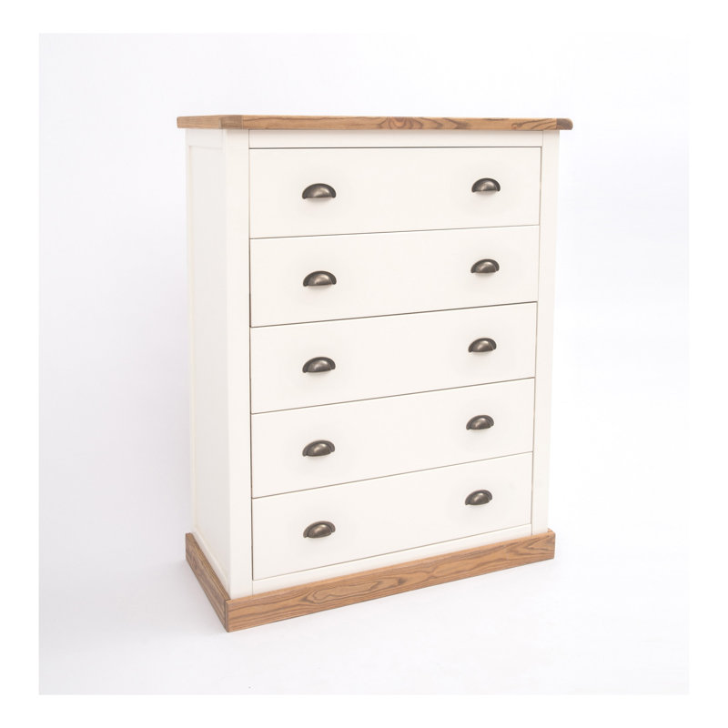 5 Drawer 90cm W Chest, Waxed Oak