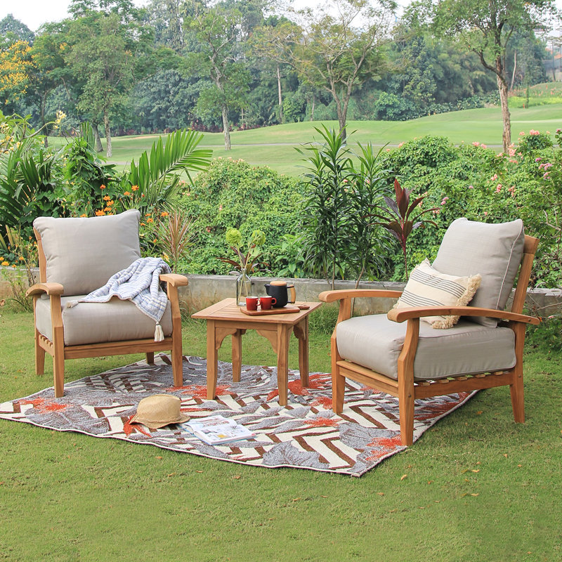 Ensemble de conversation avec coussins Summerton, Beige