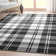 Kehr Plaid Farmhouse Geometric Black Flat-Weave Area Rug