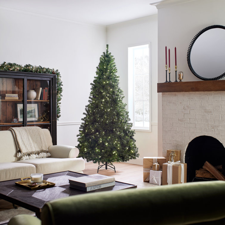 The Holiday Aisle® North Valley Spruce Tree with Power Connect and Dual Color LED Lights