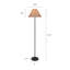 Lampe sur pied 59 po avec abat-jour en tissu plissé floral 59 po