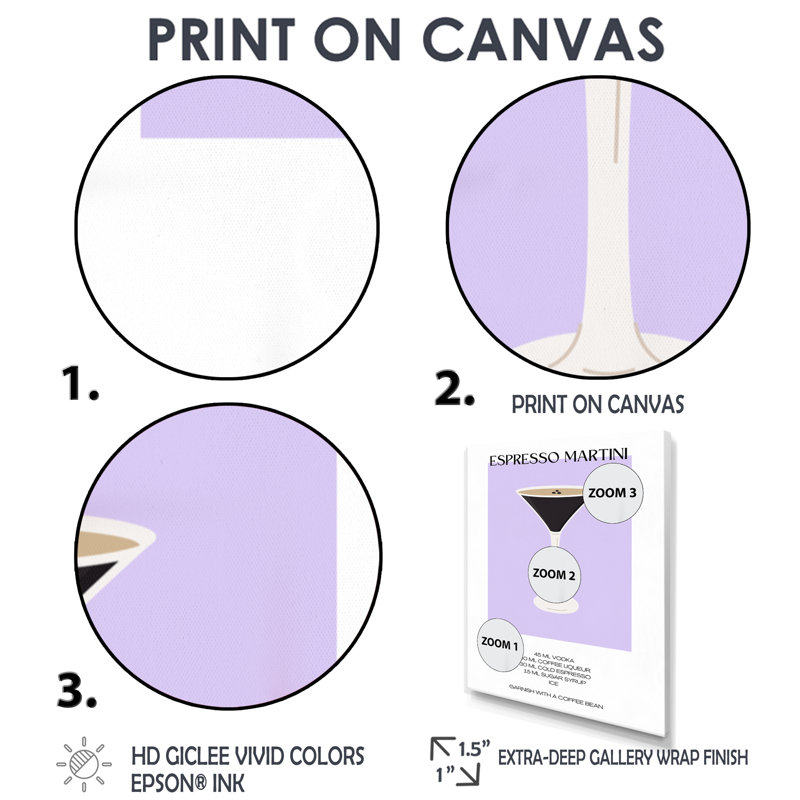Recette de cocktail espresso martini - salon d'art mural cocktails, Cadre photo noir simple, H 20 po x l 12 po