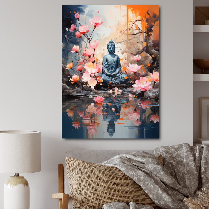 Floral Buddha In Meditation I sur impression sur toile, H 32 po x l 24 po x P 1 po, Toile tendue