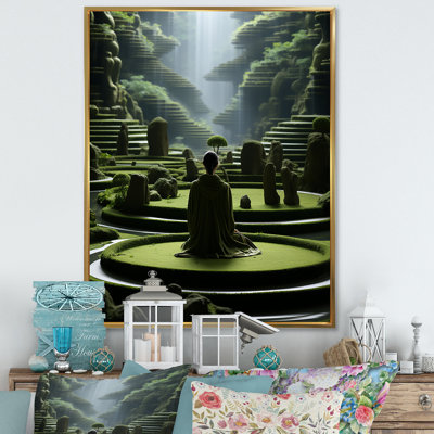 Méditation Zen Garden Contemplation I - méditation murale, salon