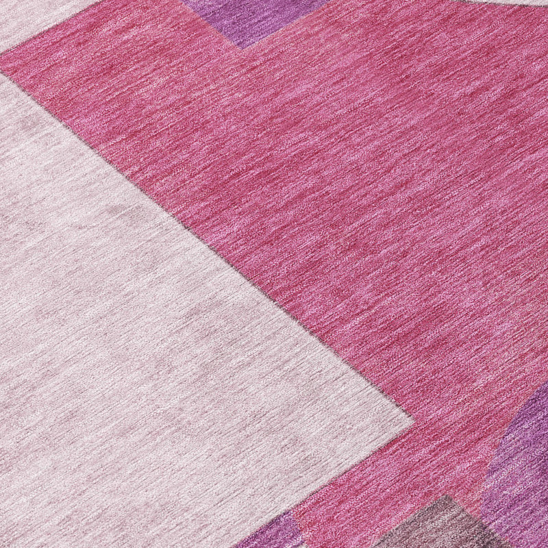 Tapis intérieur / extérieur rose Daeel, 8' x 10'