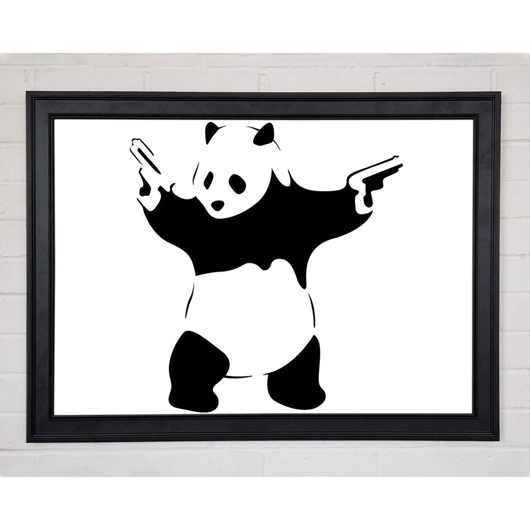 Gerahmtes Wandbild Panda Guns