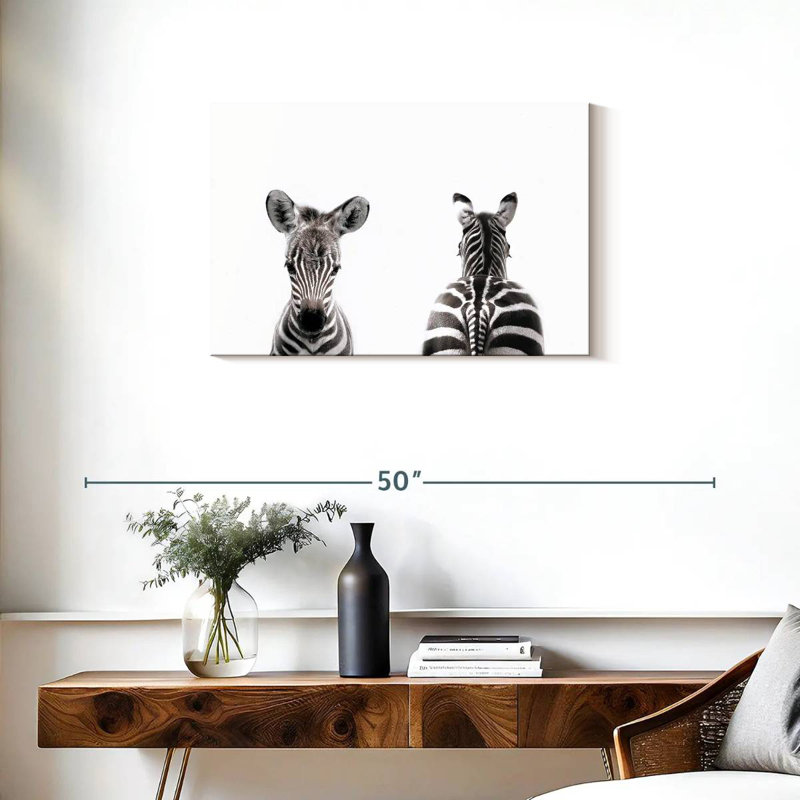 Zebra Front And Back Portrait, 20" H x 30" W