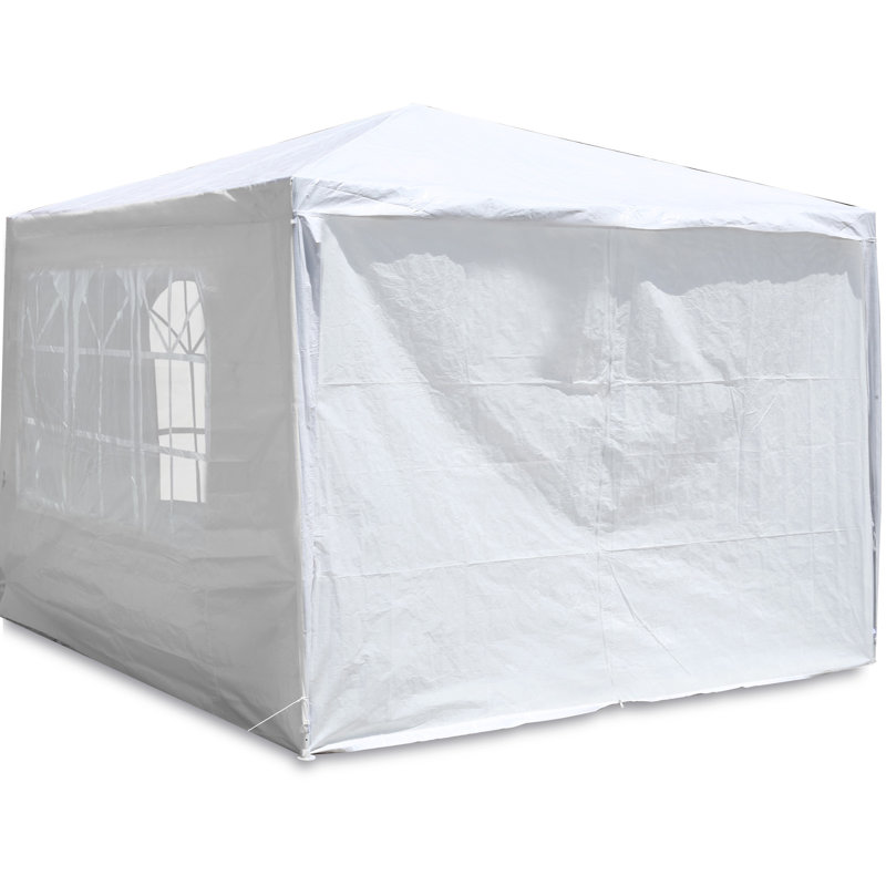 Auvent de mariage 10 po x 10 pi pour tente de réception d'extérieur robuste + 4 murs amovibles
