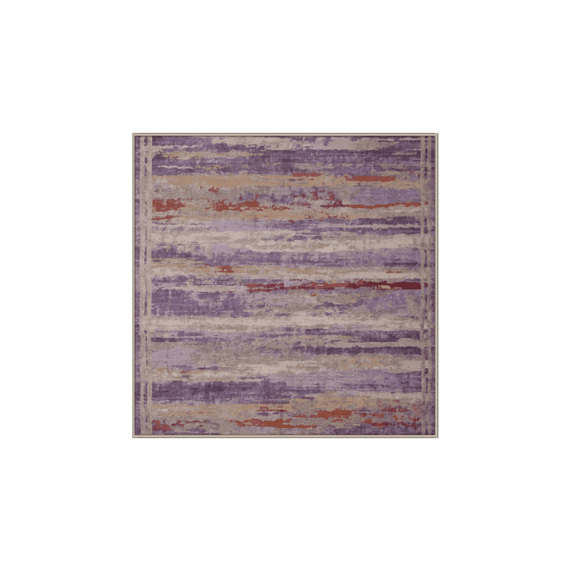 Machine Washable Beige Area Rug, Square 3'