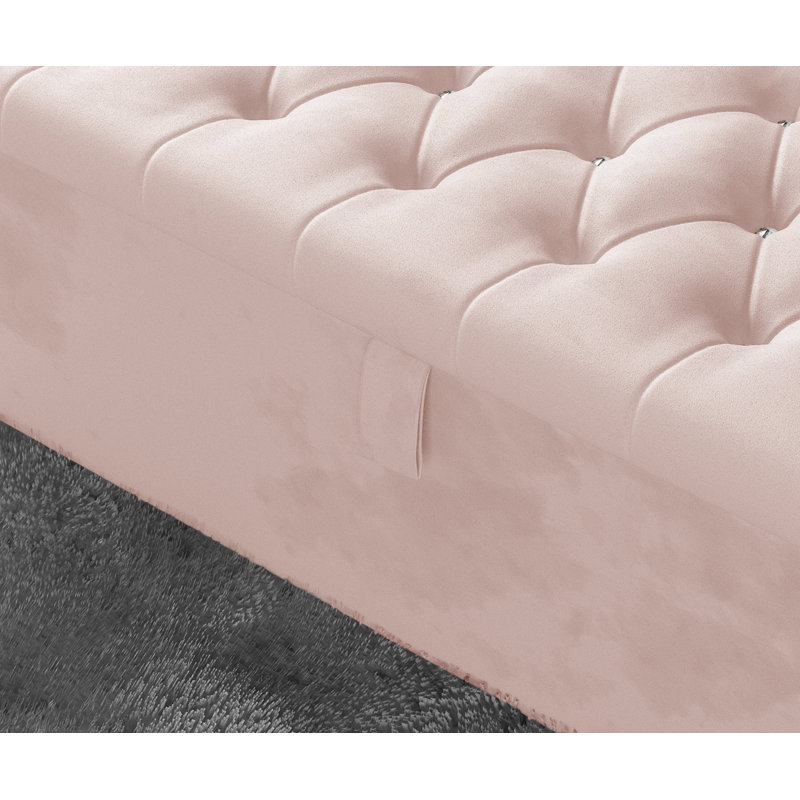 Akilia 102cm Wide Tufted Rectangle Storage Ottoman with Hydrolic Arm, Pink