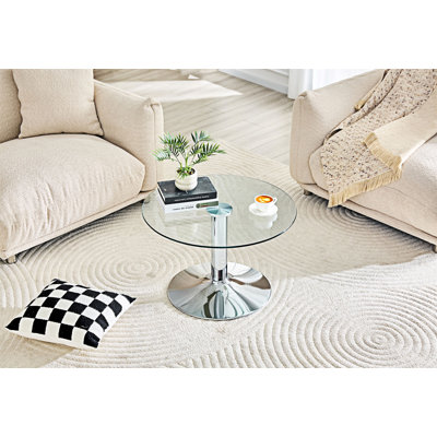 Table basse avec plateau en verre