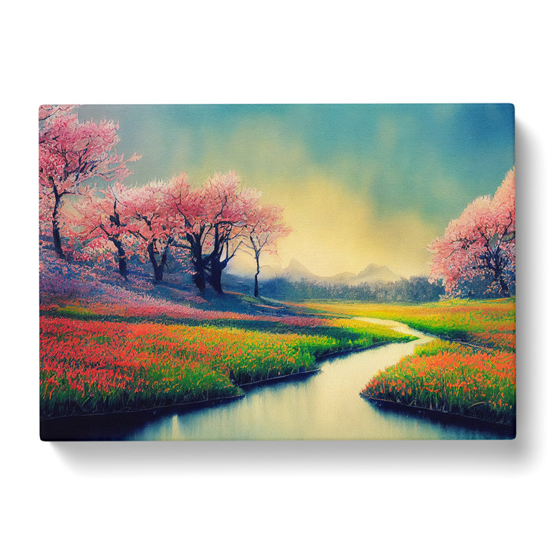 XXX-H1022-WF-8211X Spring Forest Steam Vol.3 - Wrapped Canvas Painting, 40cm H x 60cm W x 3cm D
