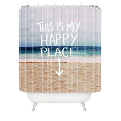 Rideau de douche simple happy place x beach Warrington