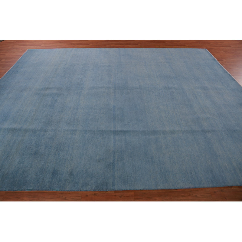 Tapis bleu clair clair clair 9 x 12 po Gabbeh