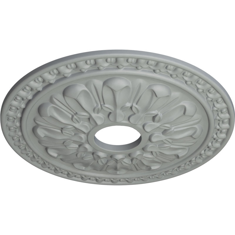 Médaillon de plafond Endurathane Saverne, l 18 1/2 po x H 13 1/2 po x P 1 7/8 po, finition perle noire peinte à la main