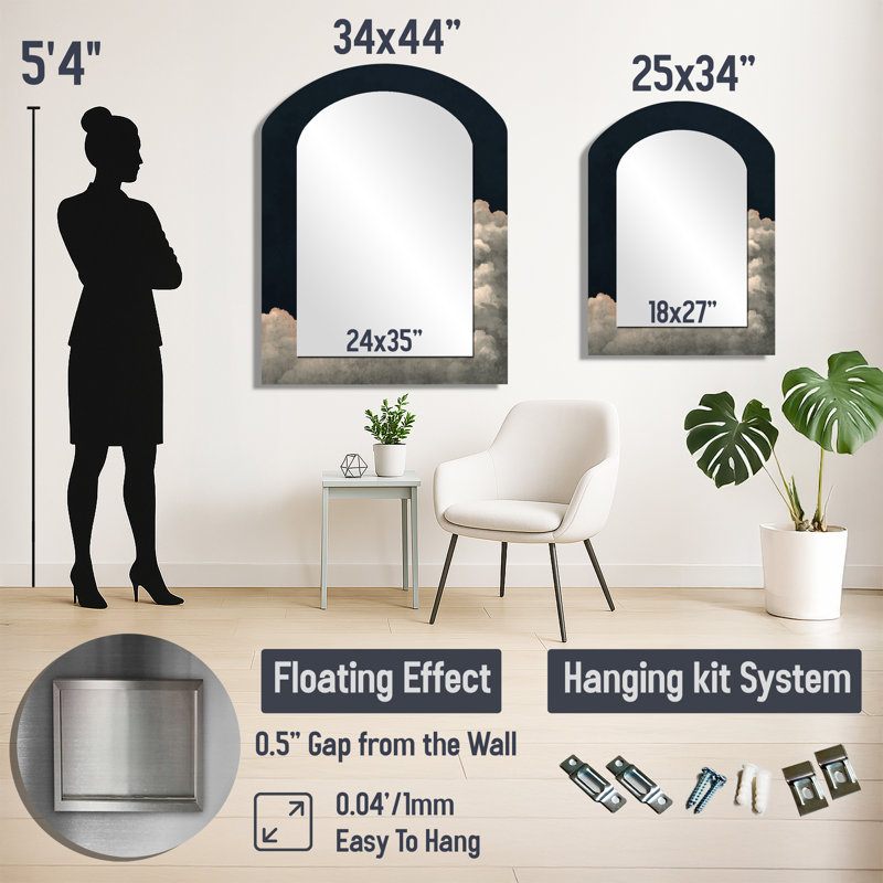 Miroir mural Minimalist, 43" x 33"