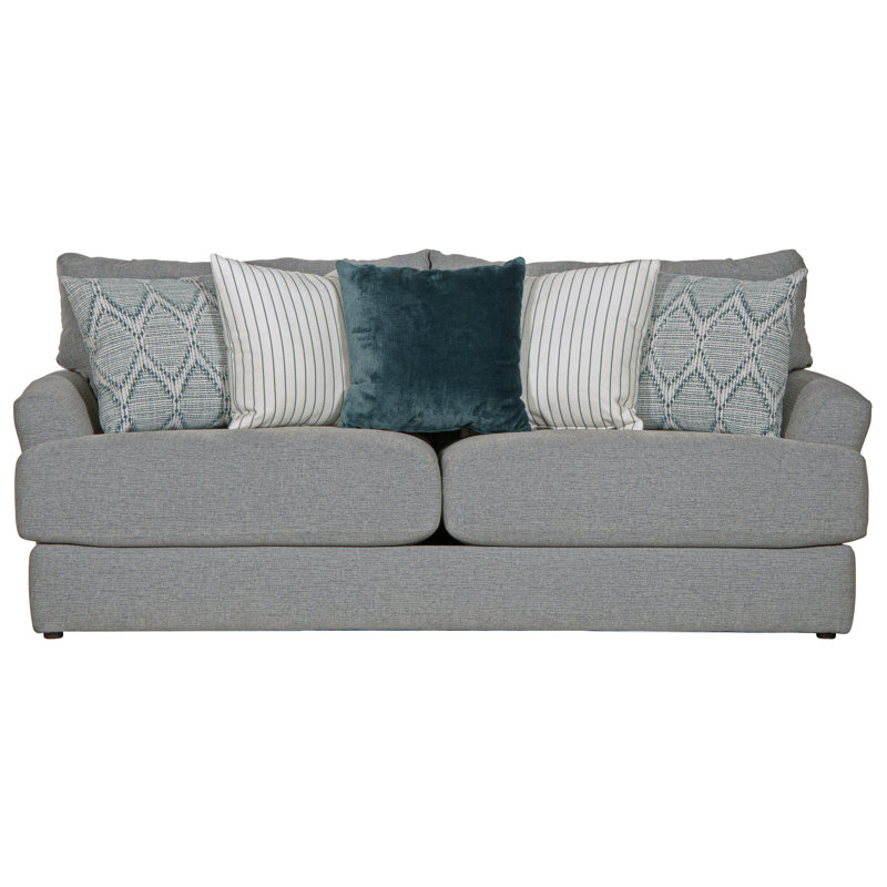 Huckabee 85" Upholstered Sofa, Blue 100% Polyester