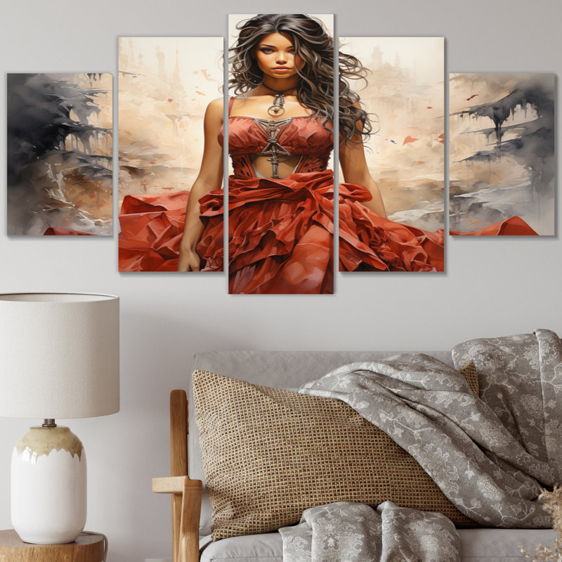 Fashion 1860S Resilient Portrait - ensemble d'art mural en métal Fashion