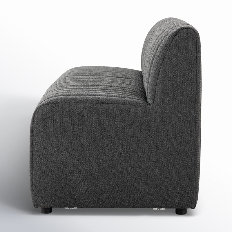 Augustine Upholstered Dining Bench, 31.5" H x 82" W x 28" D, Fiqa Charcoal Boucle