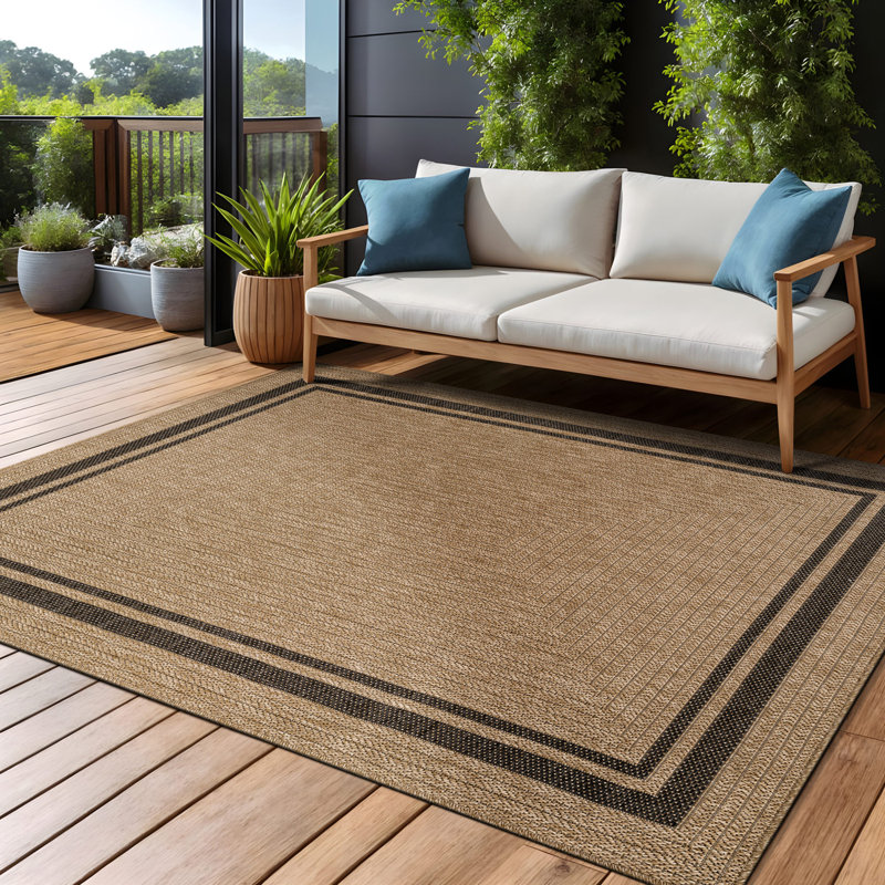 Tapis intérieur / extérieur, Rectangle de 10 pi x 14 pi, Beige