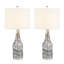 Ensemble de 2 lampes de chevet à intensité variable de 29 po en verre avec corps fileté coloré et base en cristal 29 po