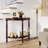 42 Inch Half Moon Console Table w/Shelf & Rubber Wood Legs for Entrance Hallway