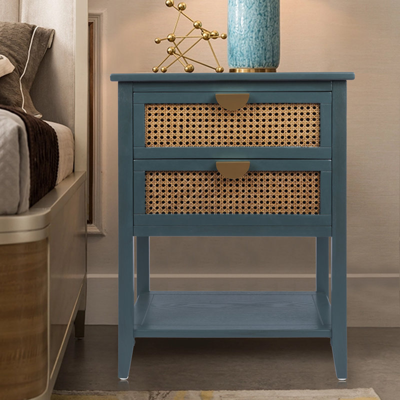 Alderico 15.75'' W Solid Wood Nightstand, Green