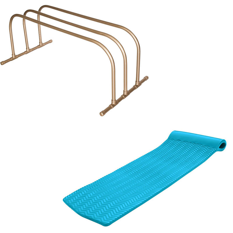 Pool Float Storage Drying Rack, Foam Raft Lounger Tropical Teal