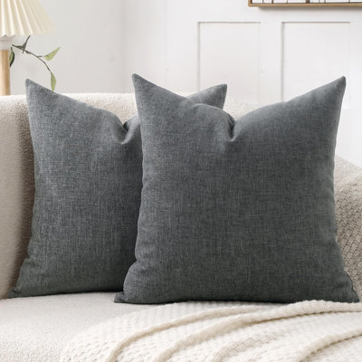Couvre-coussin décoratif en chenille 24 po x 24 po, paquet de 2 taies d'oreiller douillettes et concises pour maison de campagne