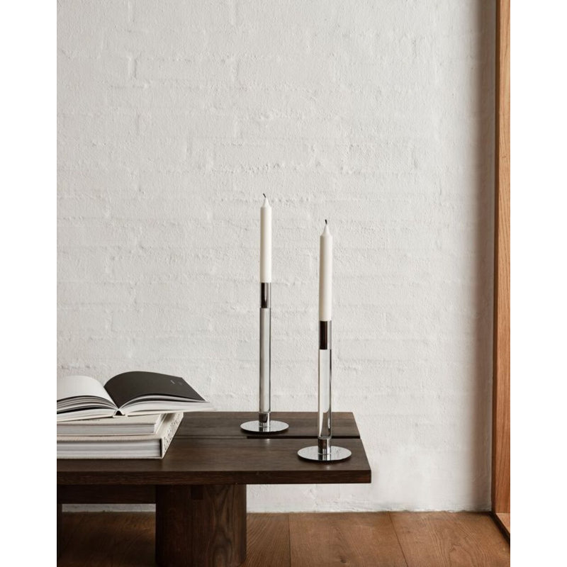 Lumiere Candlestick, 12.6" H x 4.1" W x 4.1" D, Silver
