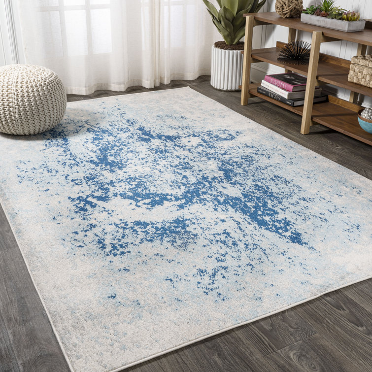Dune Modern Abstract Cream/Blue Rug