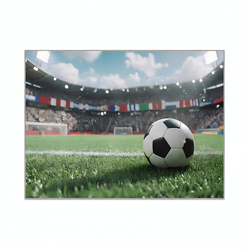 Tapis de soccer vert et noir 4 pi x 6 pi lavable