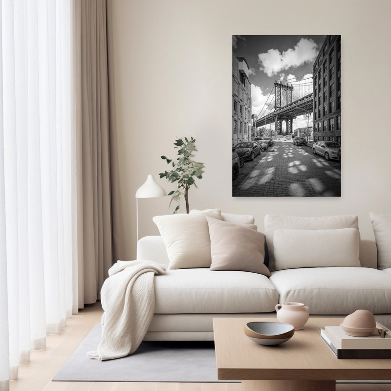 «Dumbo Manhattan Bridge View Abstract Contemporary City Architecture», reproduction d'art murale, H 60 po x l 40 po