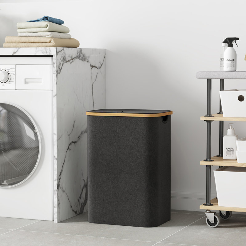 Laundry Hamper And Waste Basket Set, Dark Grey