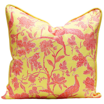 Peacock Batik Square Pillow Cover