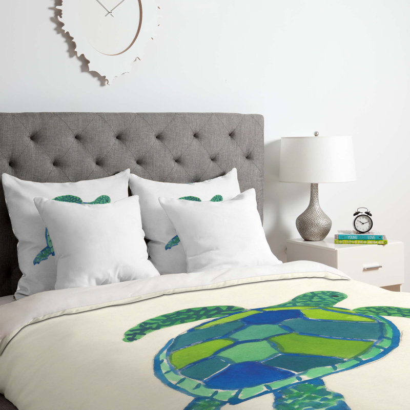 Ensemble de housse de couette sea turtle, Housse de couette simple / simple TG et 1 taie dé