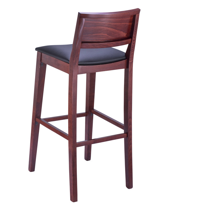 Tabouret 30 "en bois massif Ahreanna, Acajou / Noir